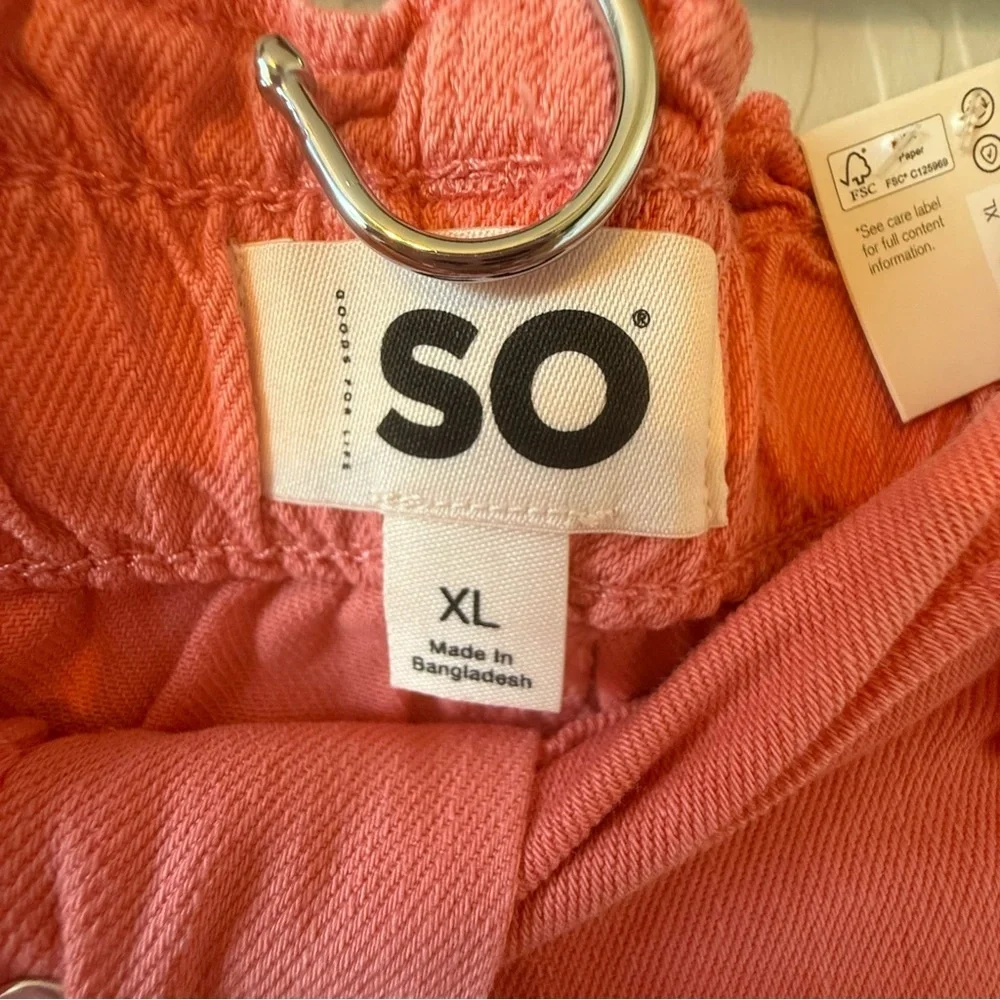 Sonoma Shorts Size XL Coral Paperbag Mid-Rise NWT‎